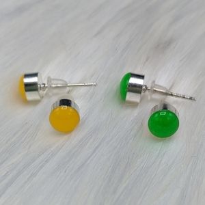 B1G1 FREE NWOT Green and Yellow Stud Earrings